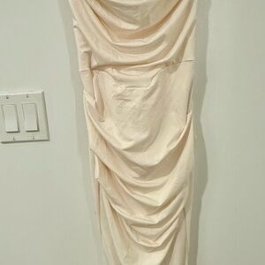 Ivory Ruched formal dress XS